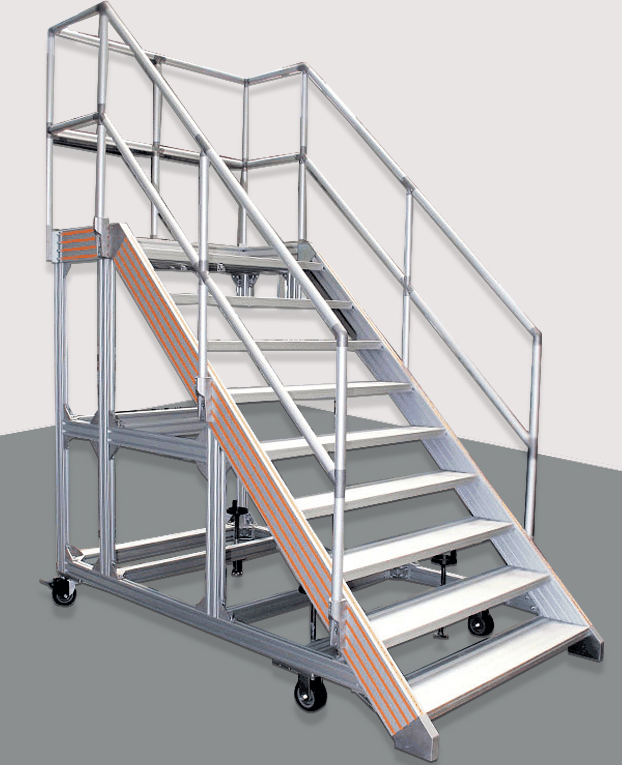 Industrial Aluminum Pass-Through Stair